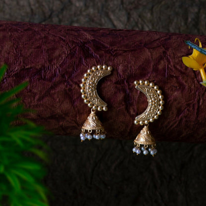 Joban Fashion Women Matte Gold Brass Earrings