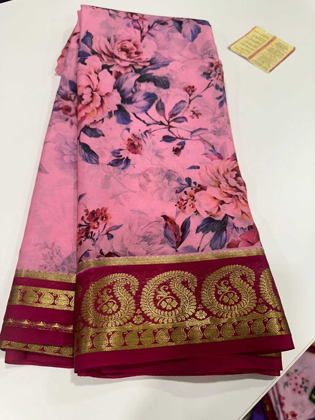 Digital Floral Print Mysoore Silk Saree