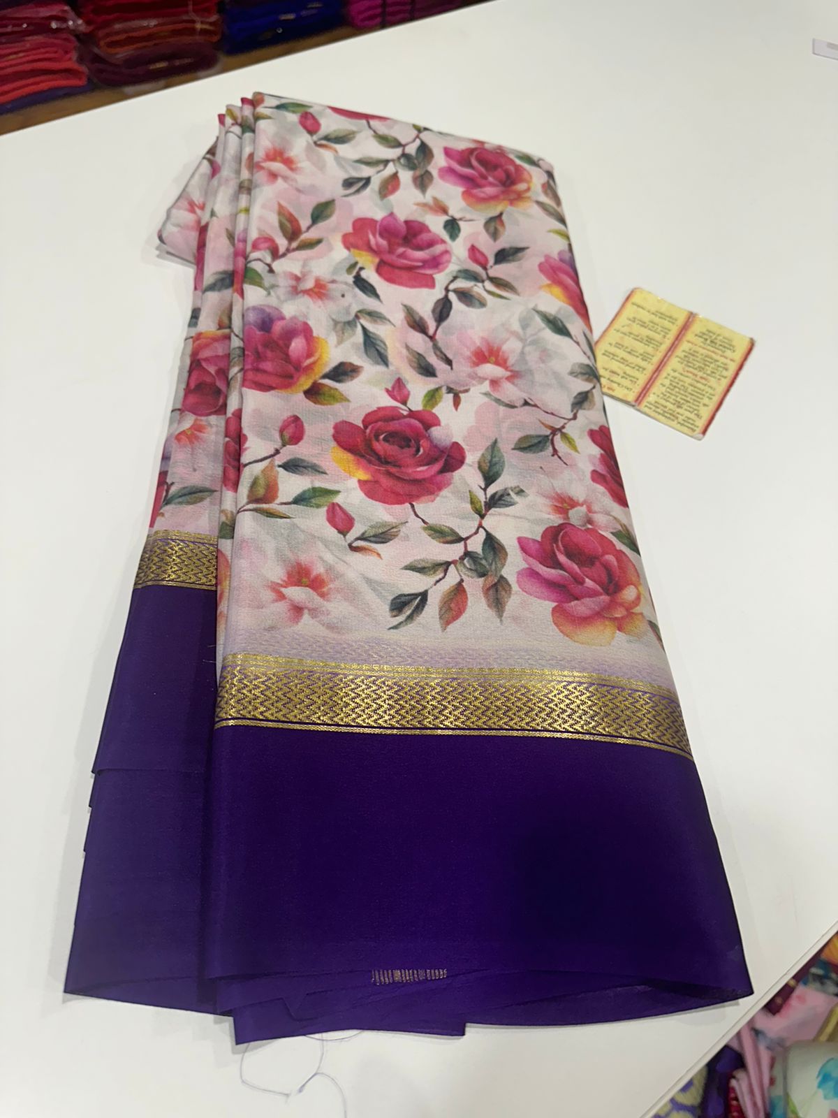 Digital Floral Print Mysoore Silk Saree