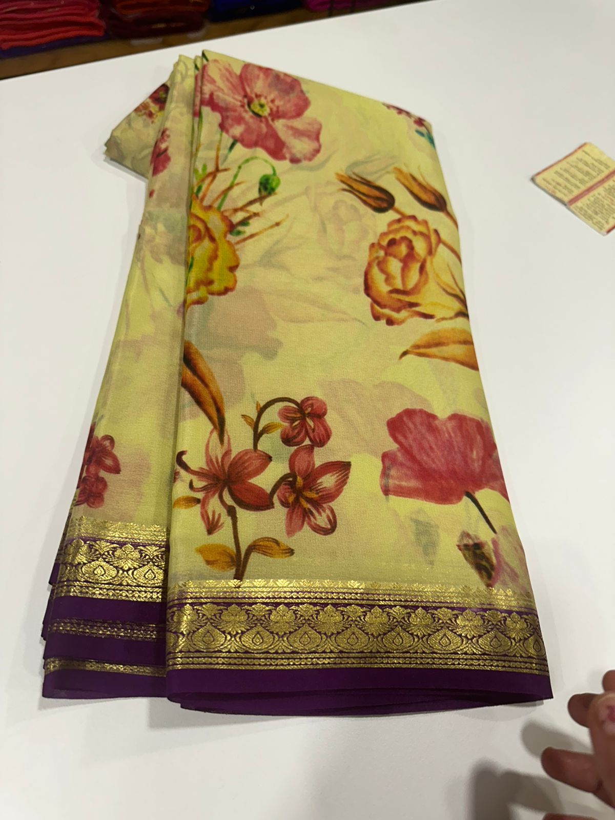 Digital Floral Print Mysoore Silk Saree