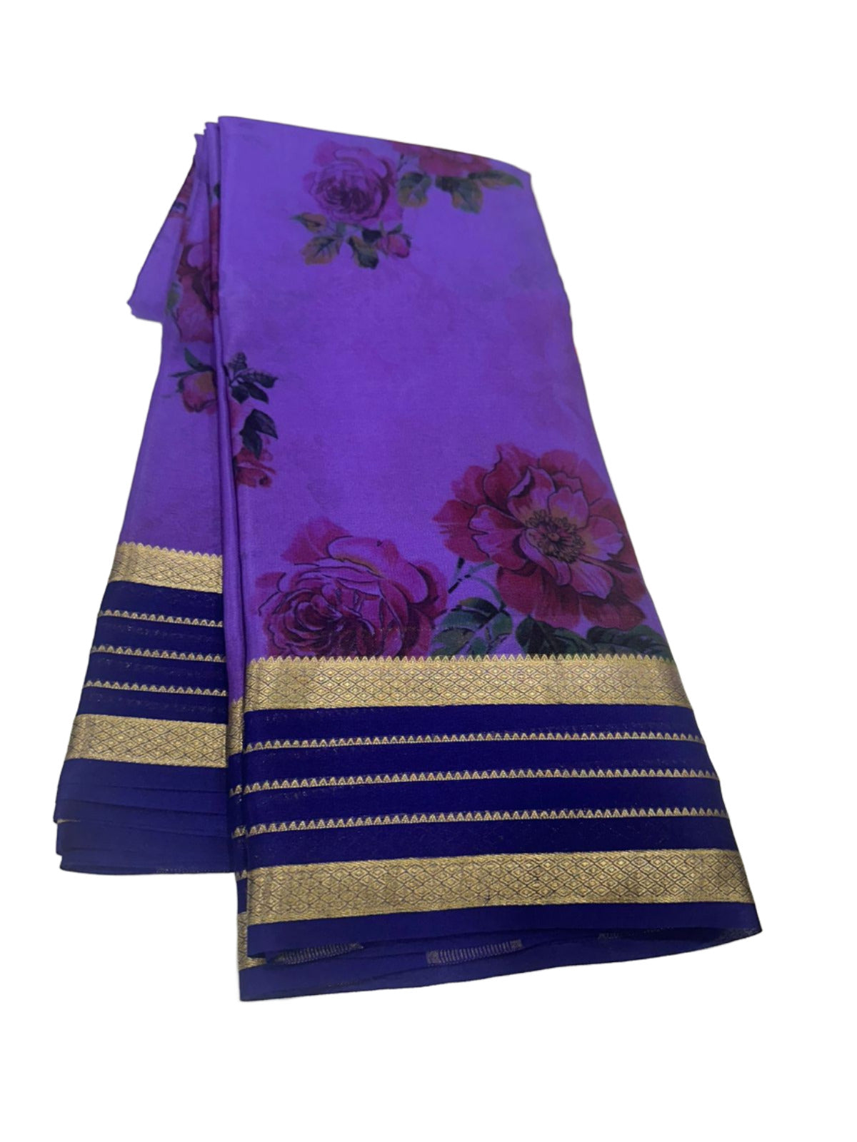 Digital Floral Print Mysoore Silk Saree