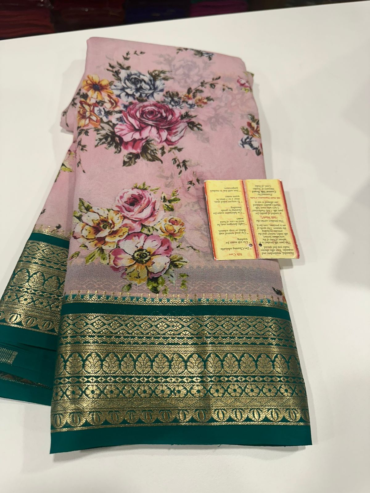 Digital Floral Print Mysoore Silk Saree