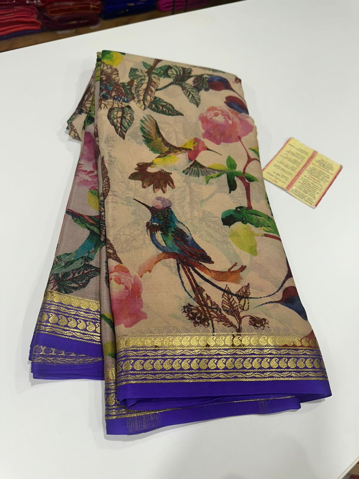 Digital Floral Print Mysoore Silk Saree