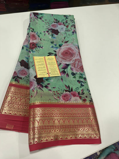 Digital Print Mysoore Silk Saree