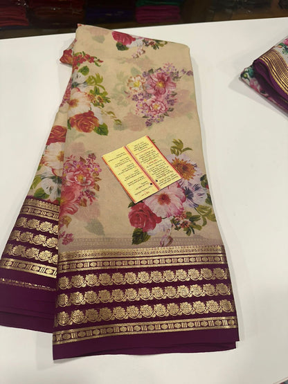 Digital Print Mysoore Silk Saree