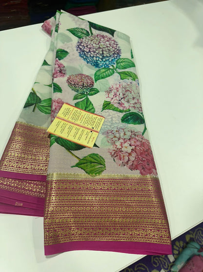 Digital Print Mysoore Silk Saree