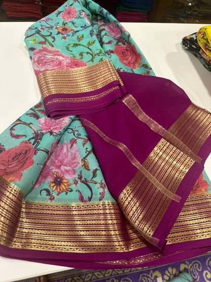 Digital Print Mysoore Silk Saree