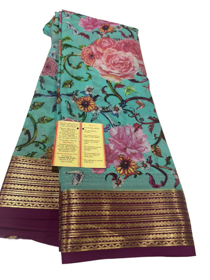 Digital Print Mysoore Silk Saree