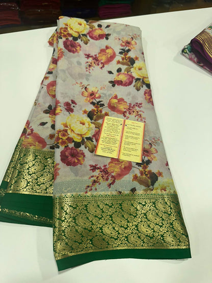 Digital Print Mysoore Silk Saree