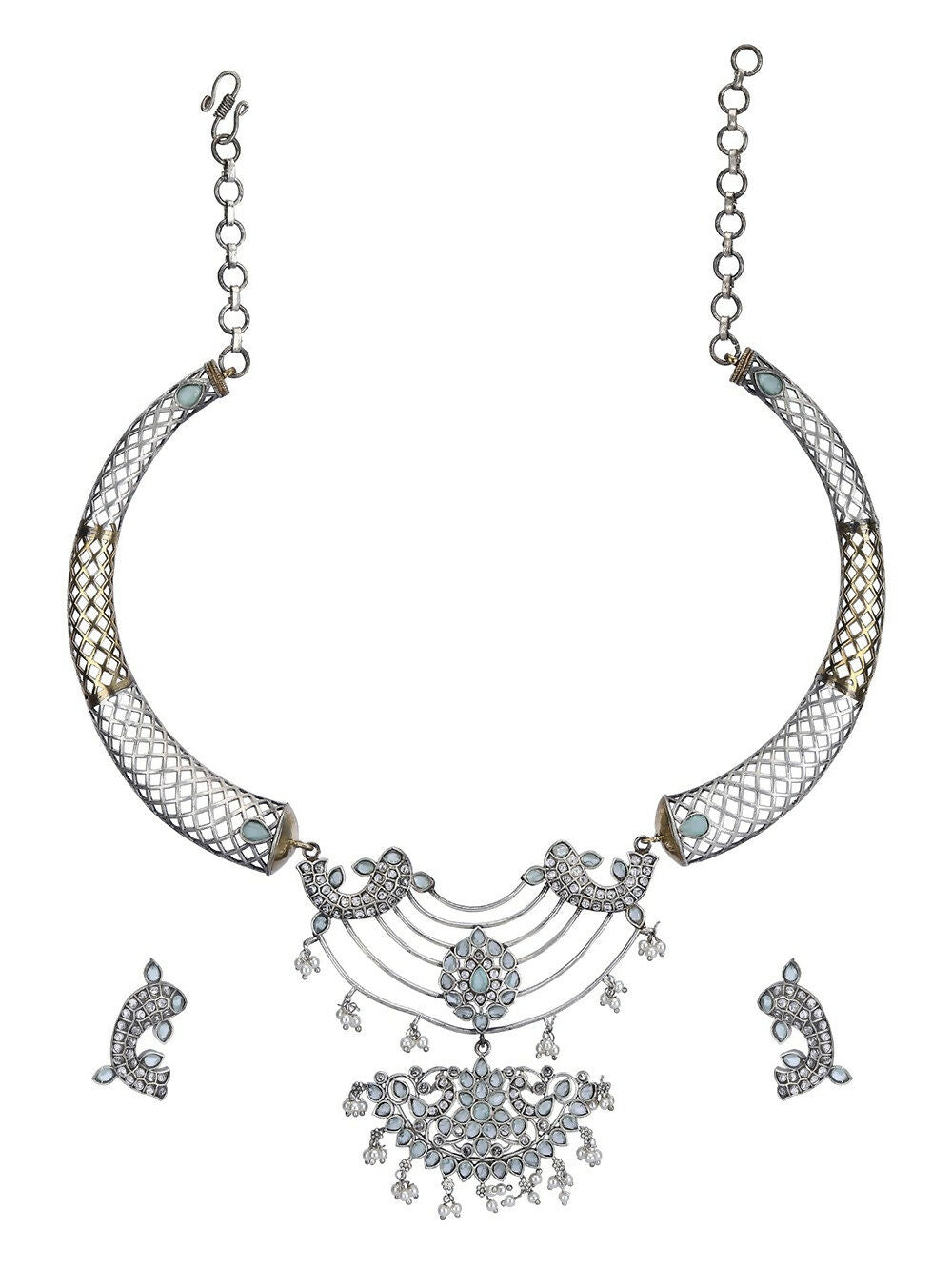 Joban Fashion Women Handcrafted Dual Tone Set Of Necklace & Earrings