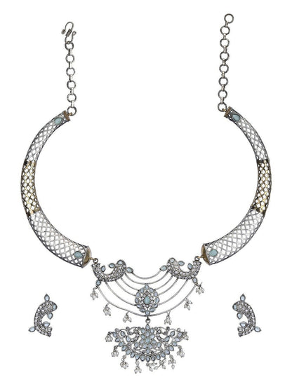 Joban Fashion Women Handcrafted Dual Tone Set Of Necklace & Earrings