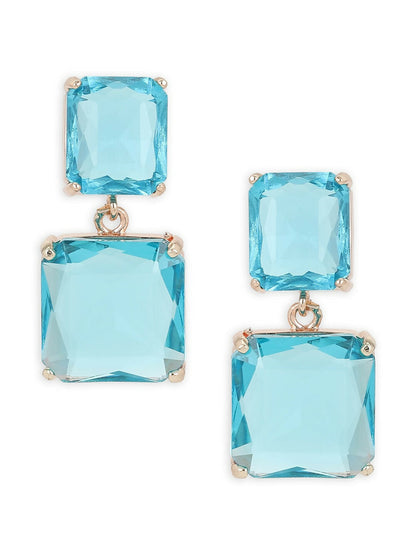 Blue Duet Stone Earrings- Ruby Raang