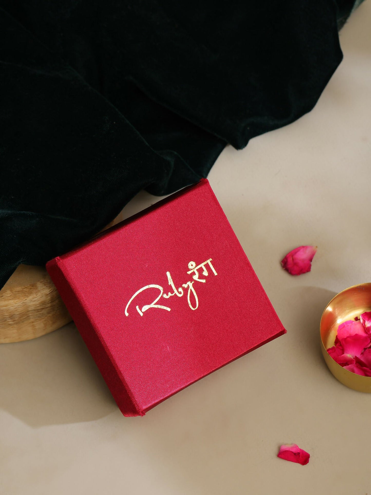 Ruby Raang Gold Loop Heart Earrings