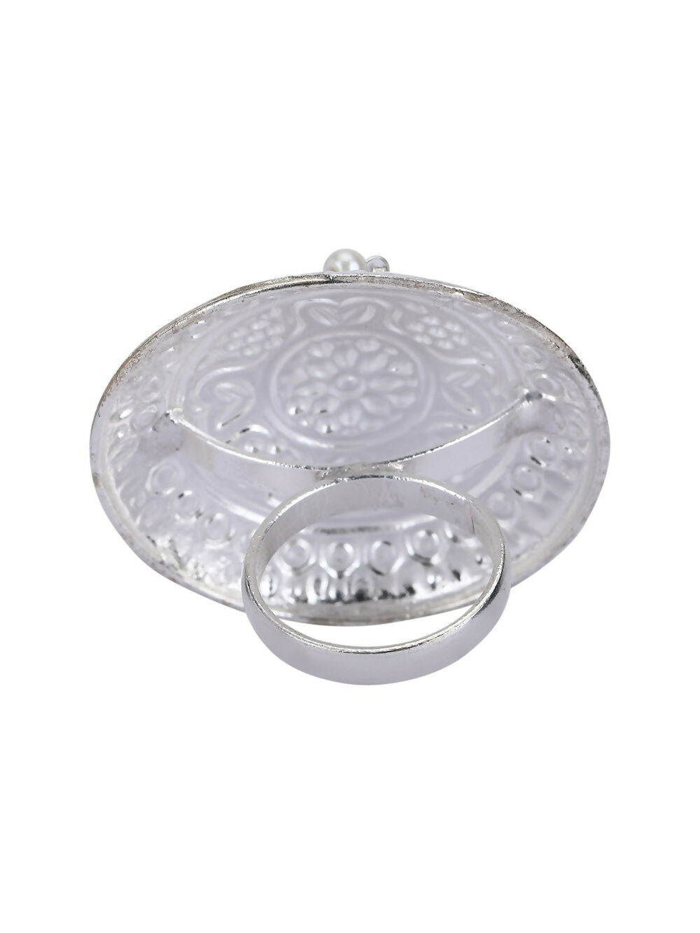 Joban Fashion Women Red Stone Silver Tone Ring