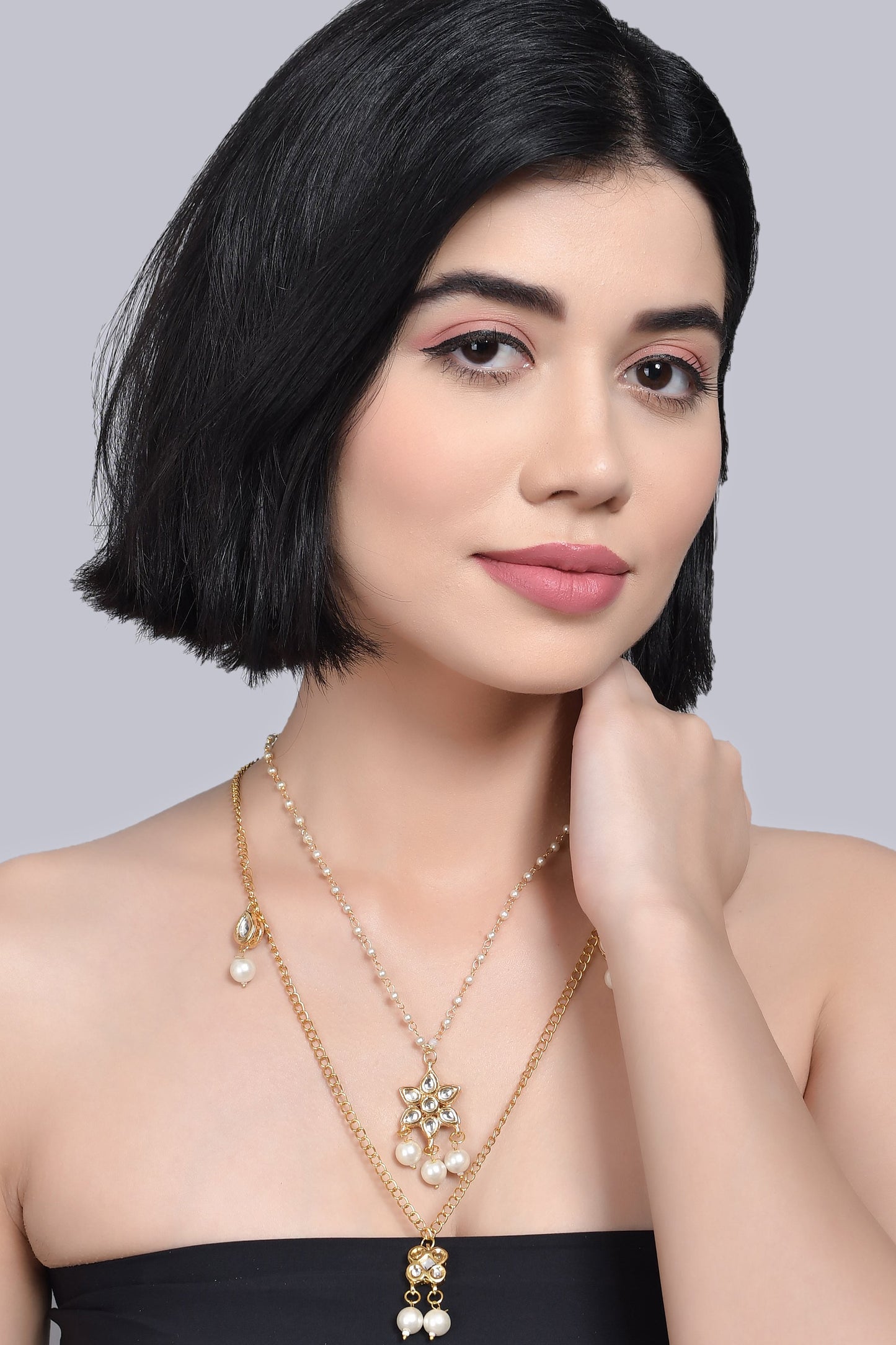 Embellished Multi Layered Kundan Necklace