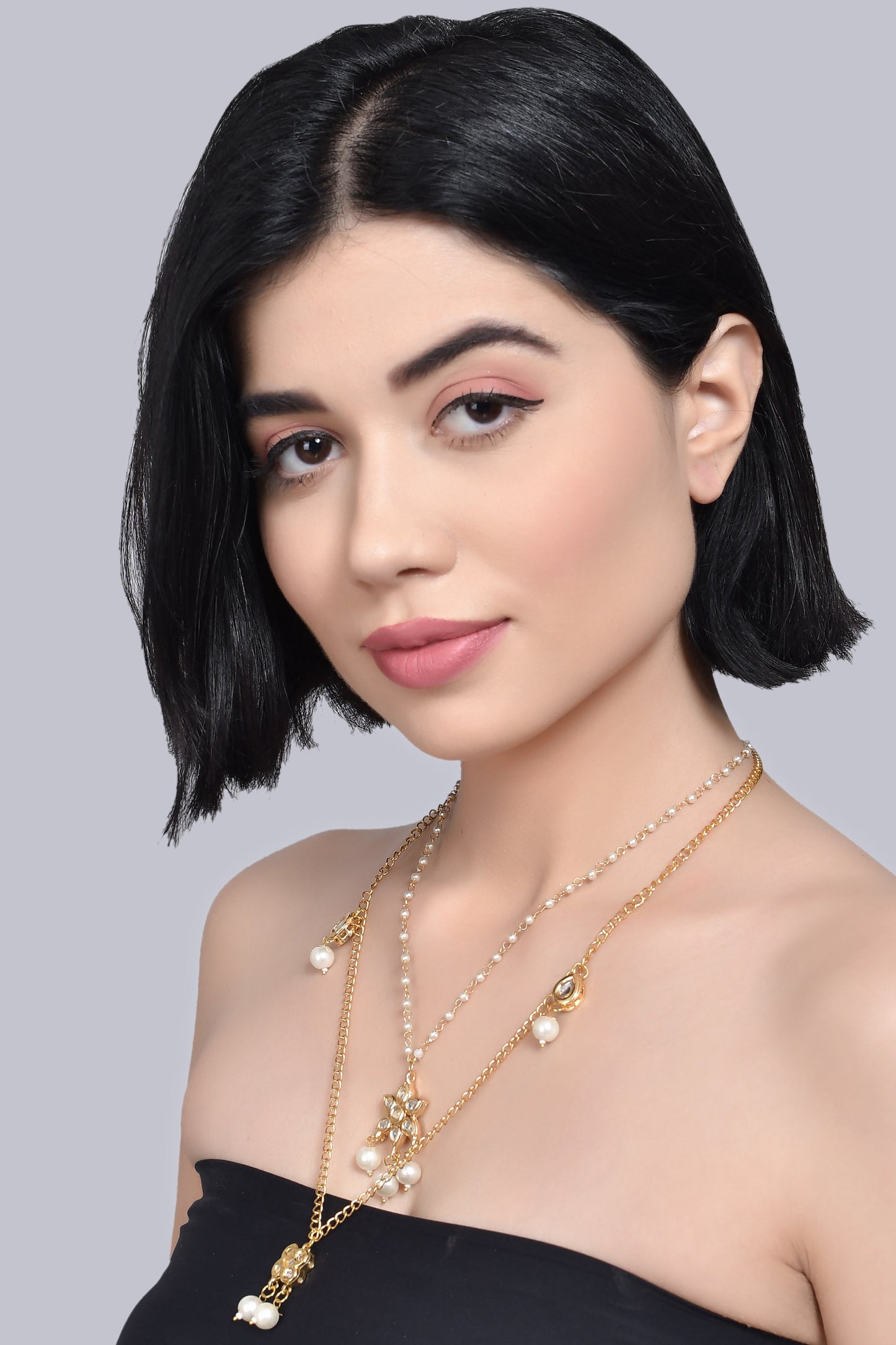 Embellished Multi Layered Kundan Necklace