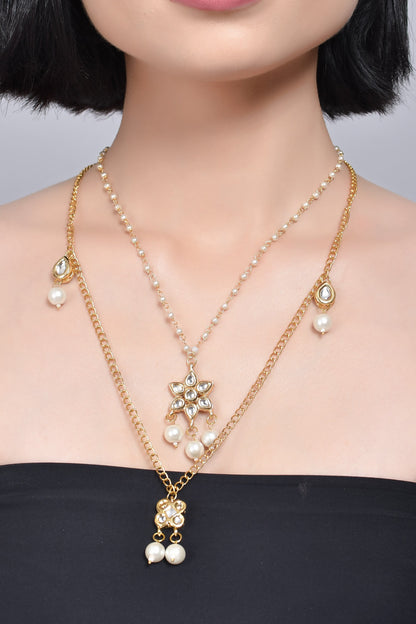 Embellished Multi Layered Kundan Necklace