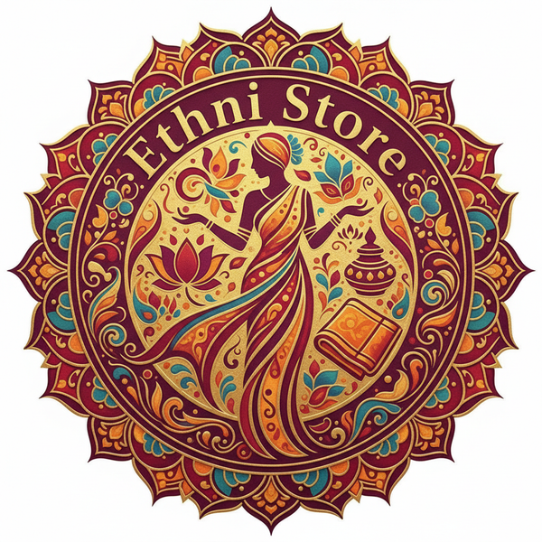 Ethni Store Indian Heritage and Ethnin Products online clothing wellness cosmetics make large round logo no white space