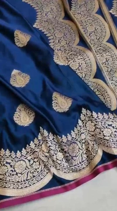 Excellent Pure Banarasi Katan Mashru Satin Silk Saree