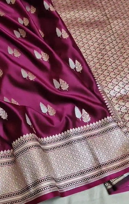 Excellent Sona Rupa Weaving Pure Banarasi Mashru Silk Saree