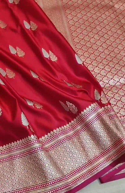 Excellent Sona Rupa Weaving Pure Banarasi Mashru Silk Saree