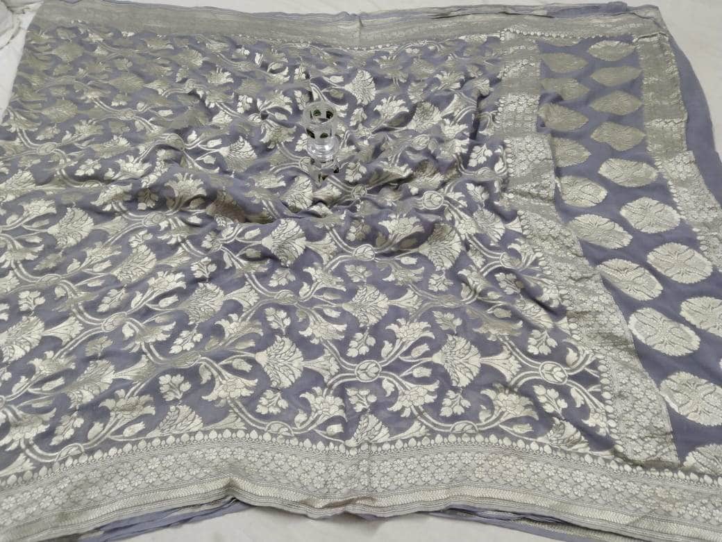 Exclusive Banarasi Chiffon Khaddi Georgette Silk Saree