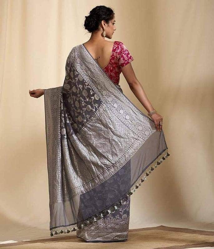 Exclusive Banarasi Khaddi Chiffon Georgette Silk Saree