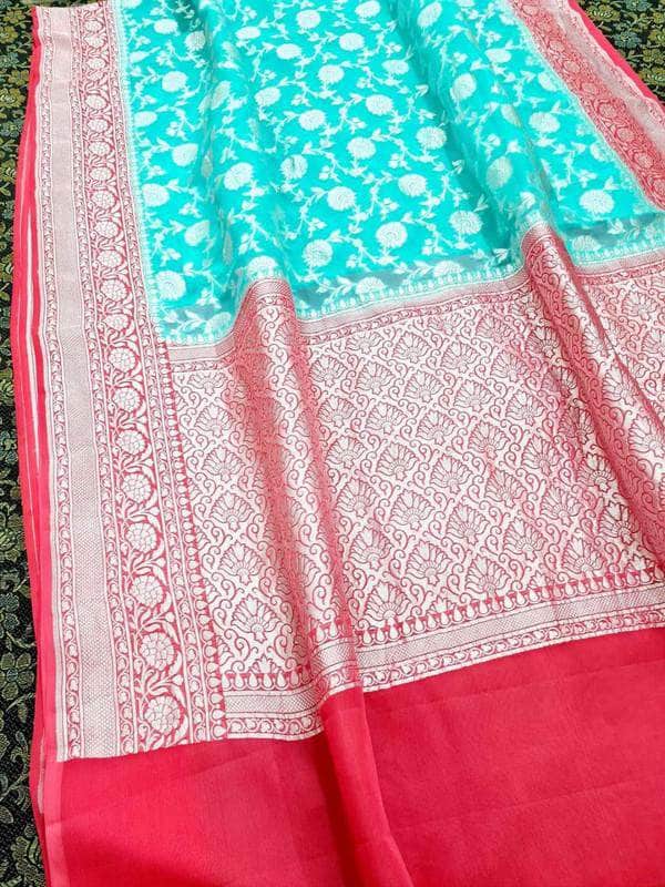 Exclusive Banarasi Khaddi Chiffon Georgette Silk Saree