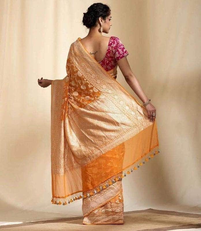 Exclusive Banarasi Khaddi Chiffon Georgette Silk Saree