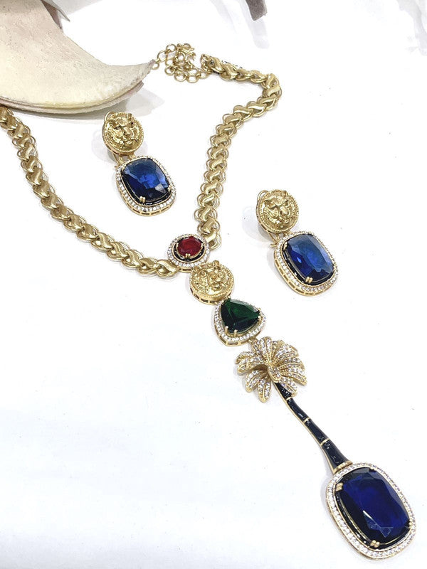 Exclusive Designer Sabya Sachi Inspired Fusion Stone Necklace Set