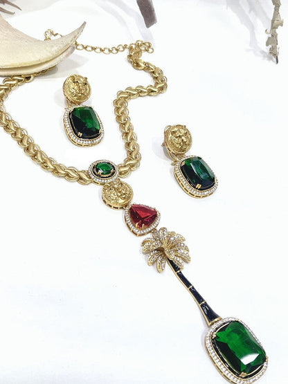 Exclusive Designer Sabya Sachi Inspired Fusion Stone Necklace Set