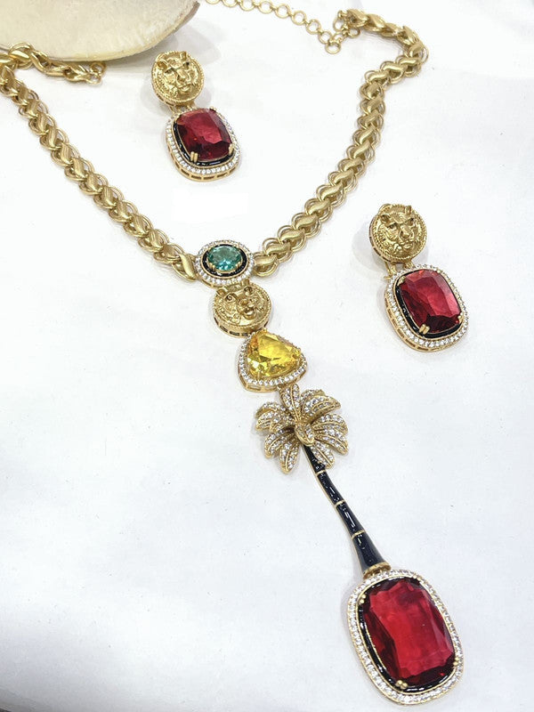 Exclusive Designer Sabya Sachi Inspired Fusion Stone Necklace Set