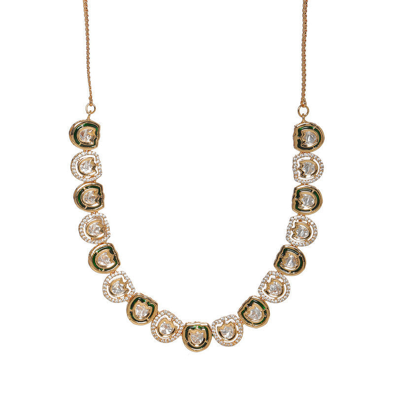 Exclusive Green and Golden Kundan And Diamond Neckpiece