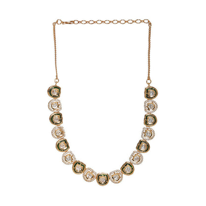 Exclusive Green and Golden Kundan And Diamond Neckpiece