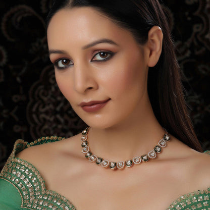 Exclusive Green and Golden Kundan And Diamond Neckpiece