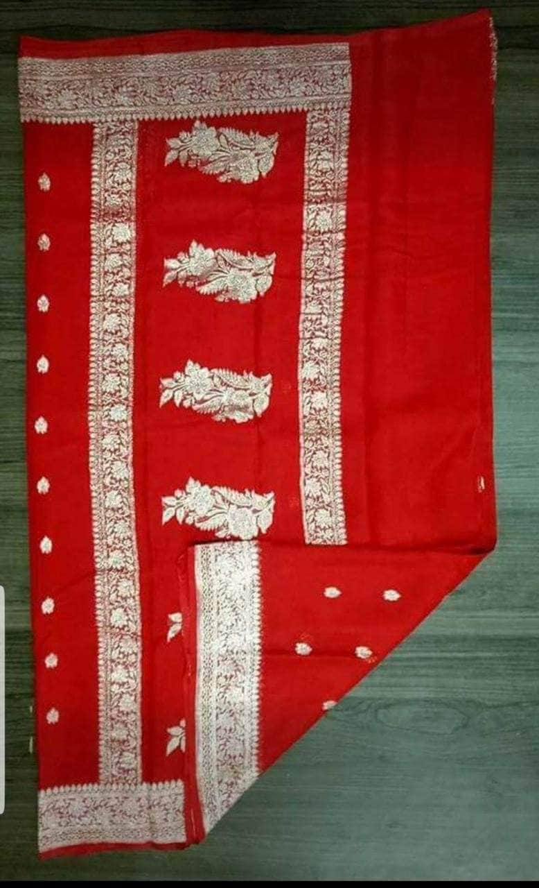 Exclusive Handloom Banarasi Chiffon Khaddi Kariyal Saree