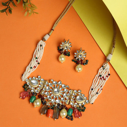 Exclusive Maharani Kundan Choker With Earrings Set