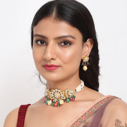 Exclusive Maharani Kundan Choker With Earrings Set