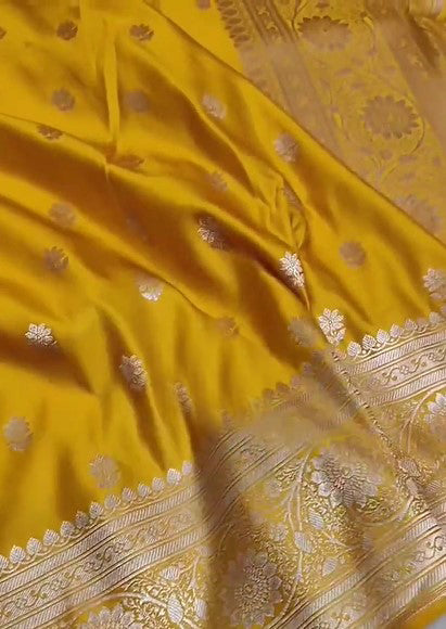 Exclusive Pure Banarasi Mashru Zari Weaving Work Silk Saree