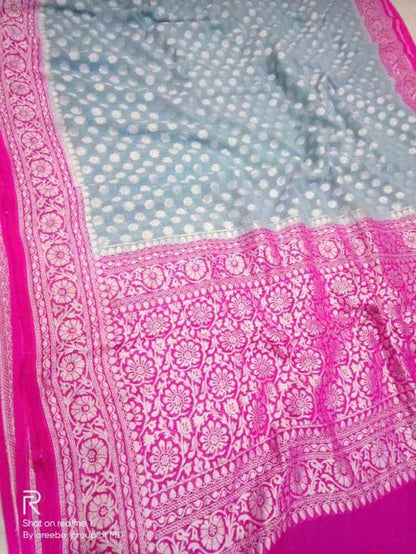 Exclusive Pure Banarasi Chiffon Khaddi Saree