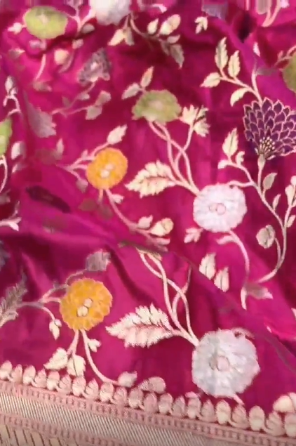 Exclusive Pure Banarasi Soft Meenakari Weaving Katan Silk Saree