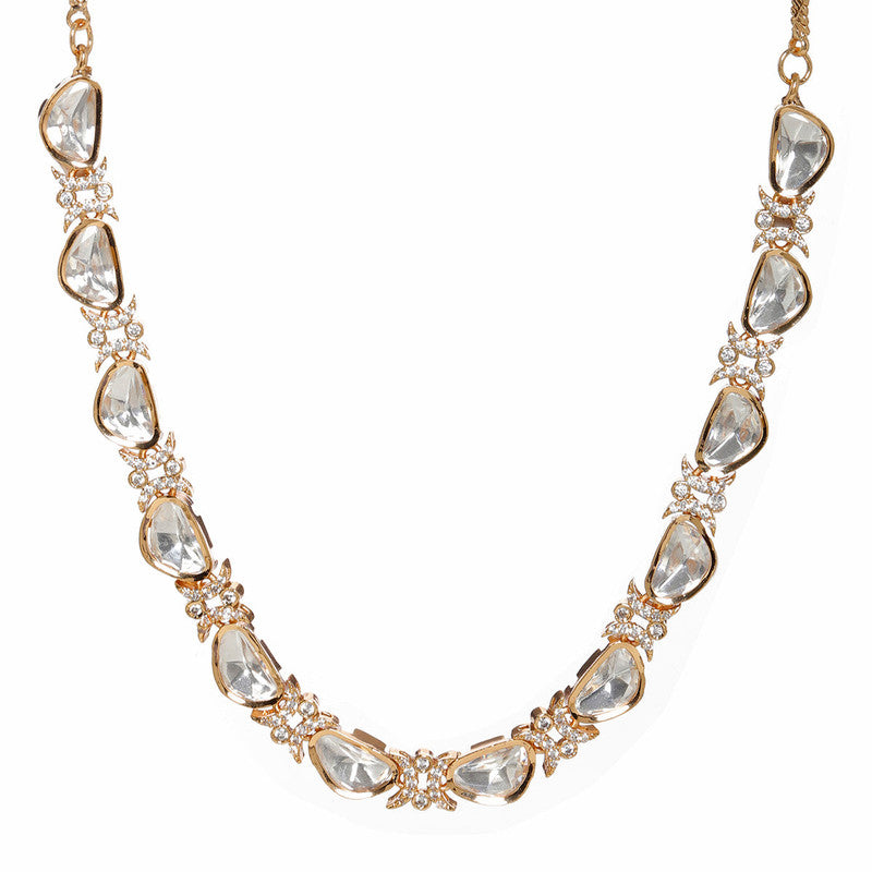 Exclusive White and Silver Kundan And Diamond Neckpiece