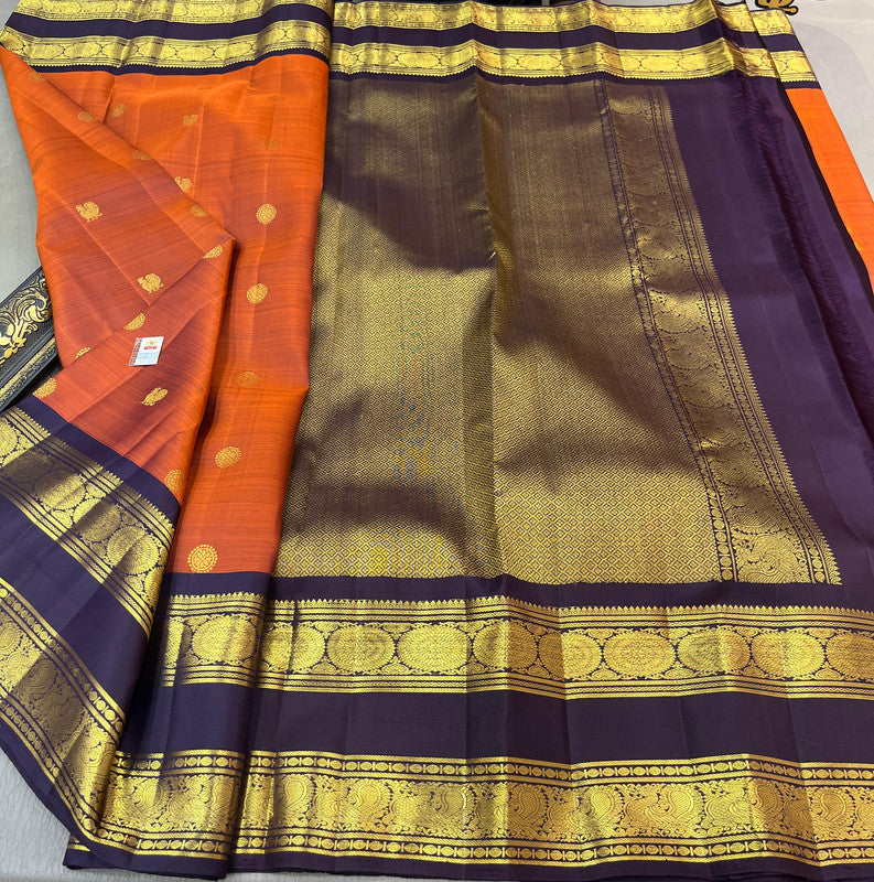 Exquisite Pure Kanjivaram Handloom Silk Saree with Rich Pallu