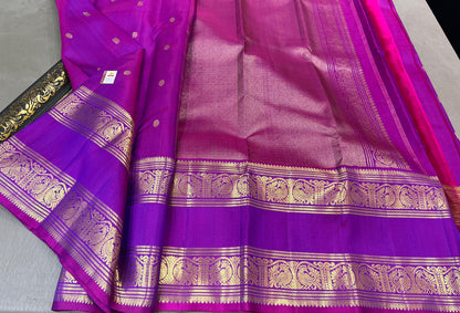Exquisite Pure Kanjivaram Handloom Silk Saree with Rich Pallu