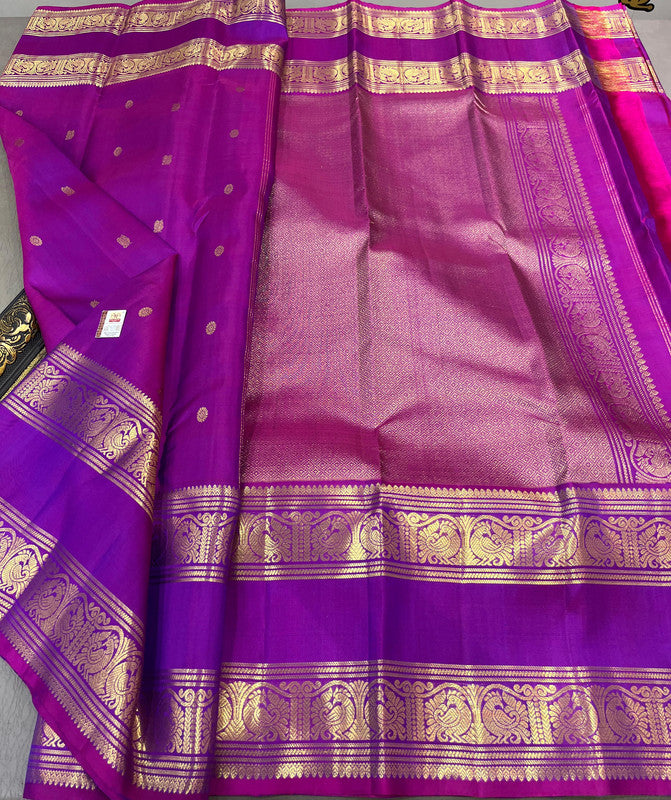 Exquisite Pure Kanjivaram Handloom Silk Saree with Rich Pallu