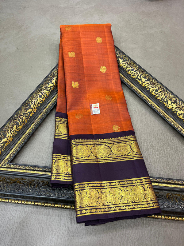 Exquisite Pure Kanjivaram Handloom Silk Saree with Rich Pallu