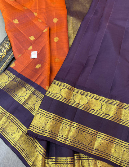 Exquisite Pure Kanjivaram Handloom Silk Saree with Rich Pallu