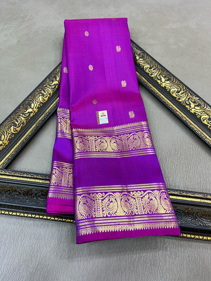 Exquisite Pure Kanjivaram Handloom Silk Saree with Rich Pallu