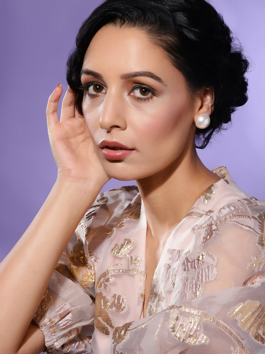 Pearl Studs (20 MM)- Ruby Raang