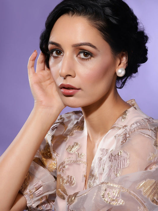 Pearl Studs (20 MM)- Ruby Raang